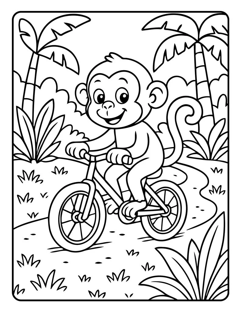 Desenho simples de Macaco para colorir 38