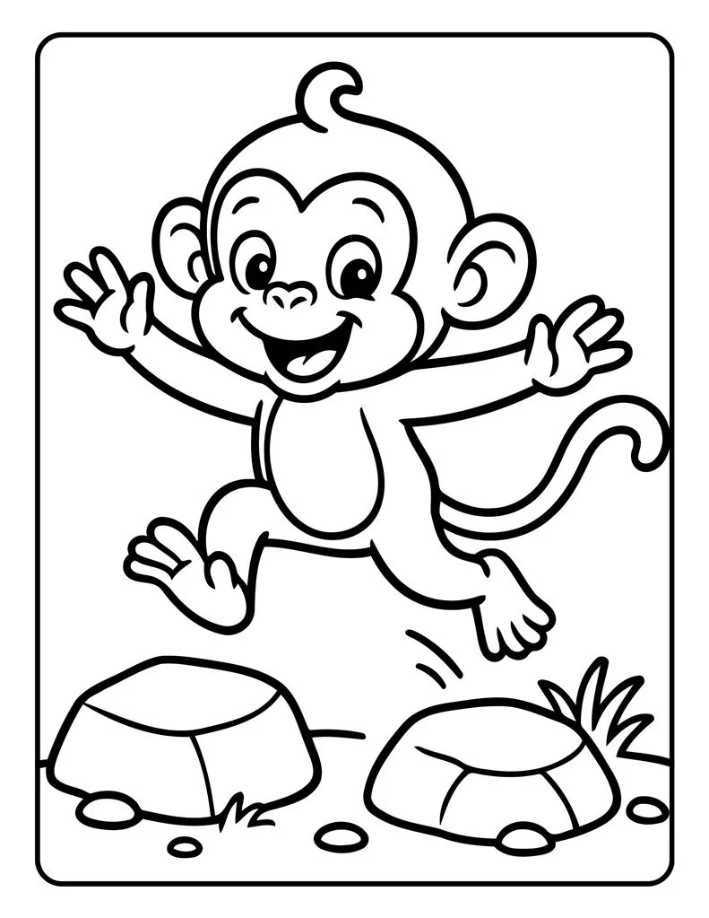 Desenho simples de Macaco para colorir 6