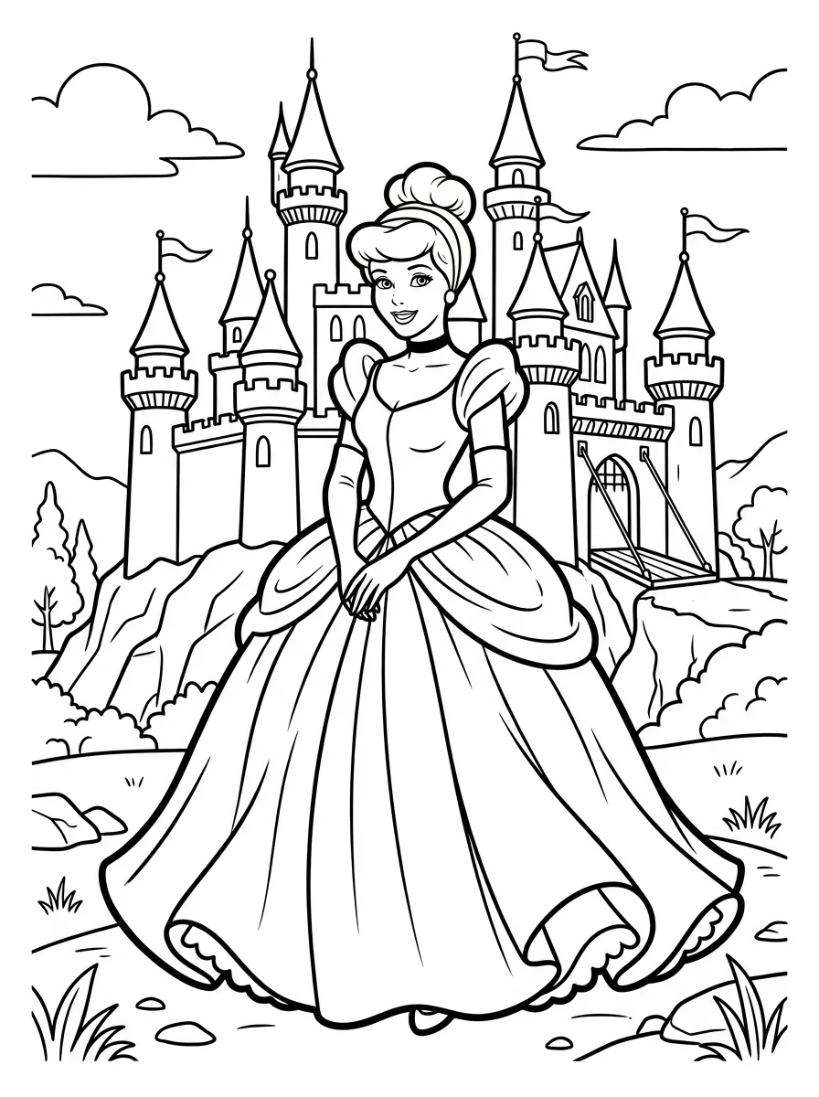 Cinderela para colorir