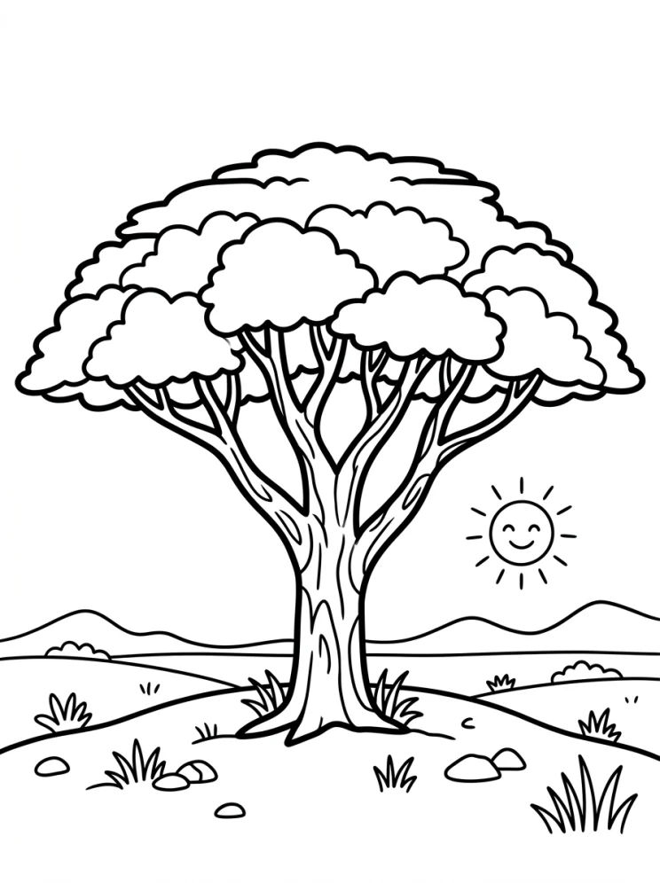 Desenhos de Árvores para colorir 1