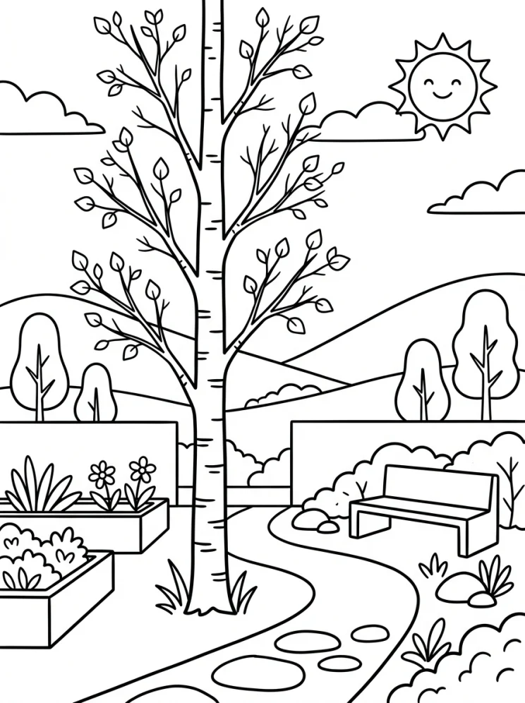 Desenhos de Árvores para colorir 17