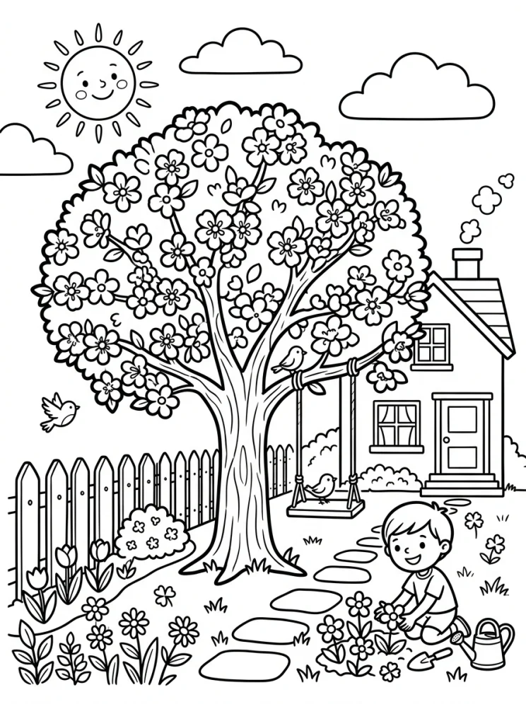 Desenhos de Árvores para colorir 33