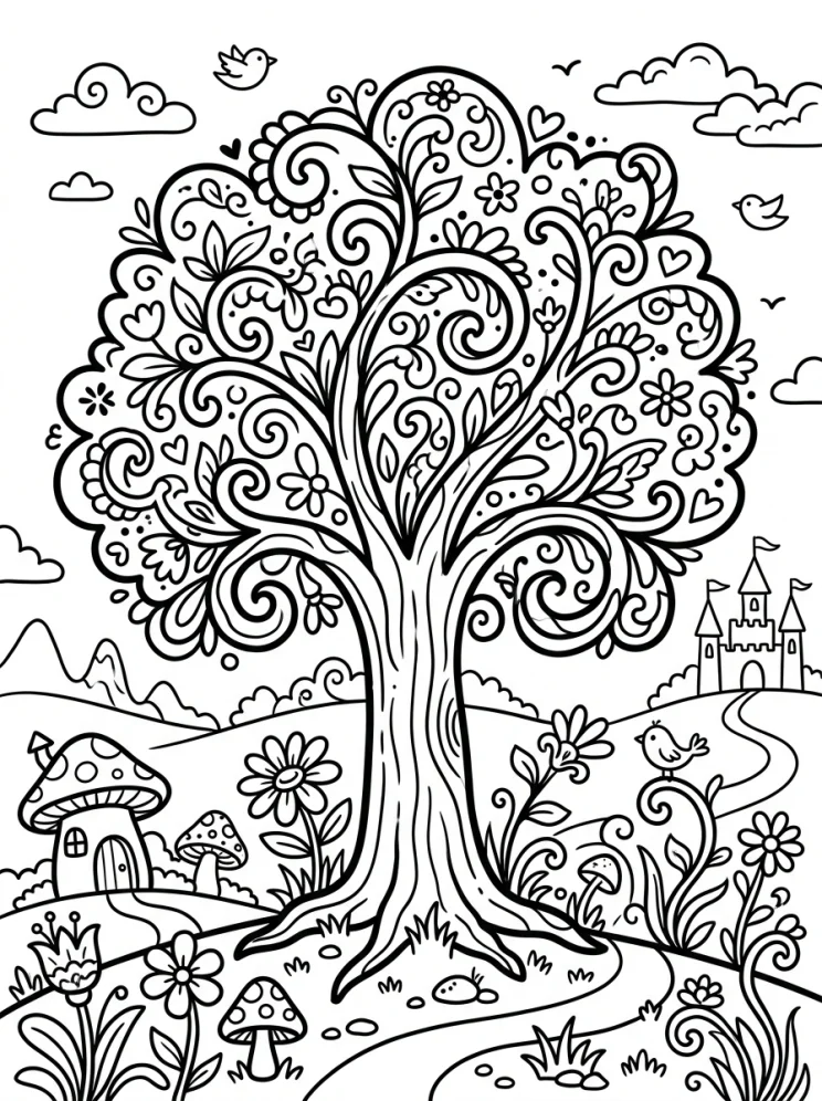 Desenhos de Árvores para colorir 45