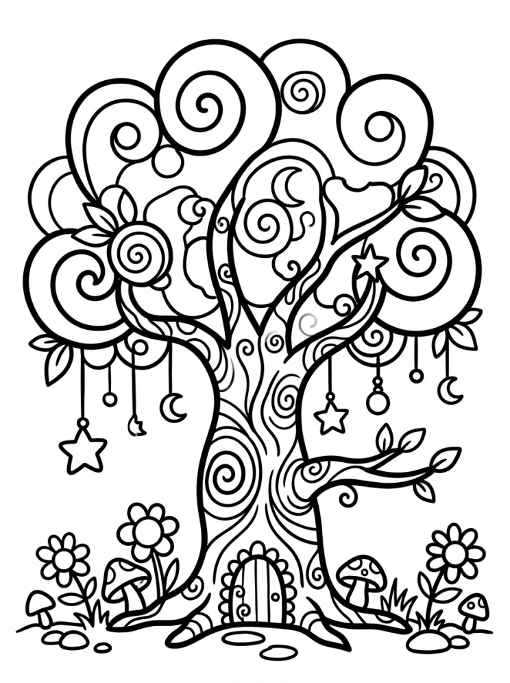 Desenhos de Árvores para colorir 65