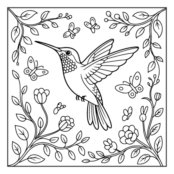 Desenhos de Beija-Flor para colorir 12