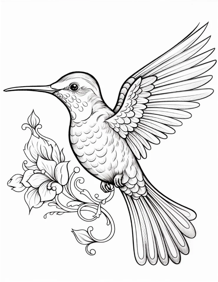 Desenhos de Beija-Flor para colorir 47