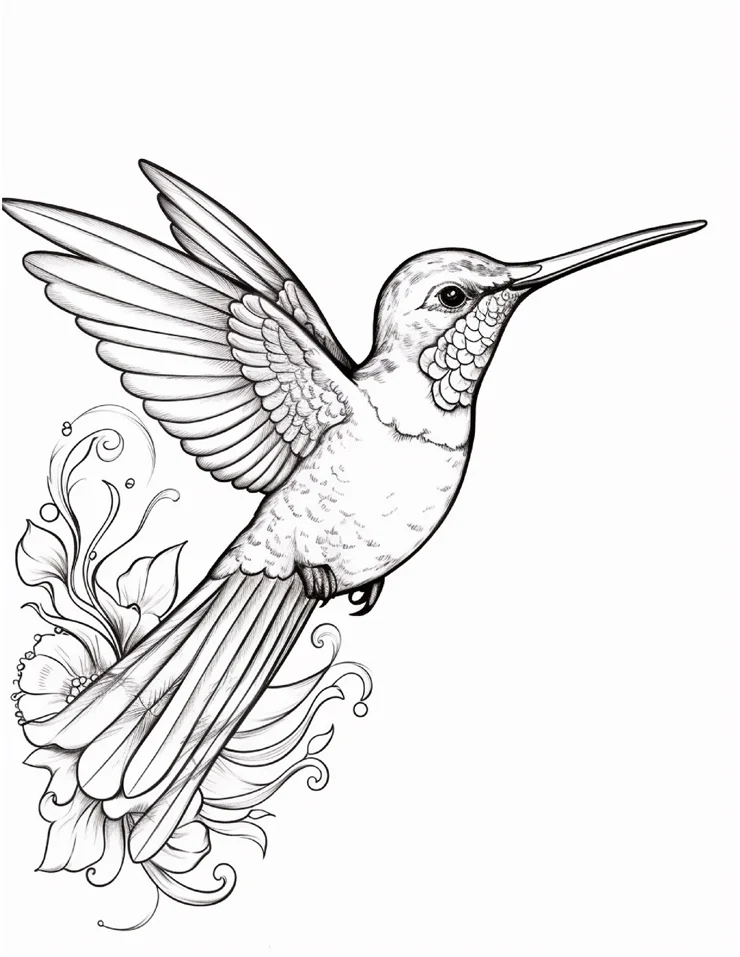 Beija-Flor para colorir