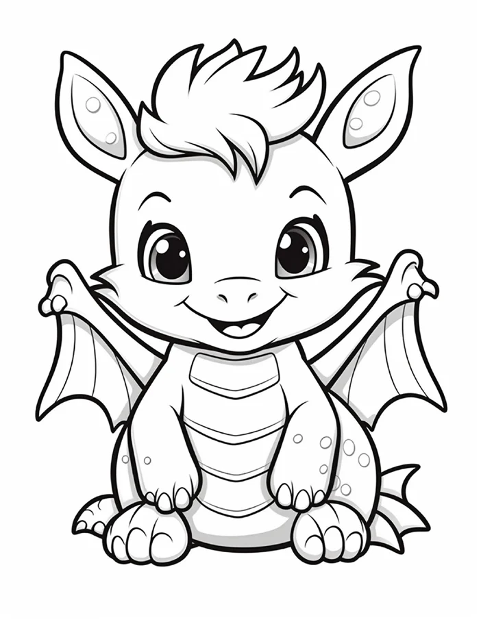 Desenhos de Dragão Fofinho para colorir 1