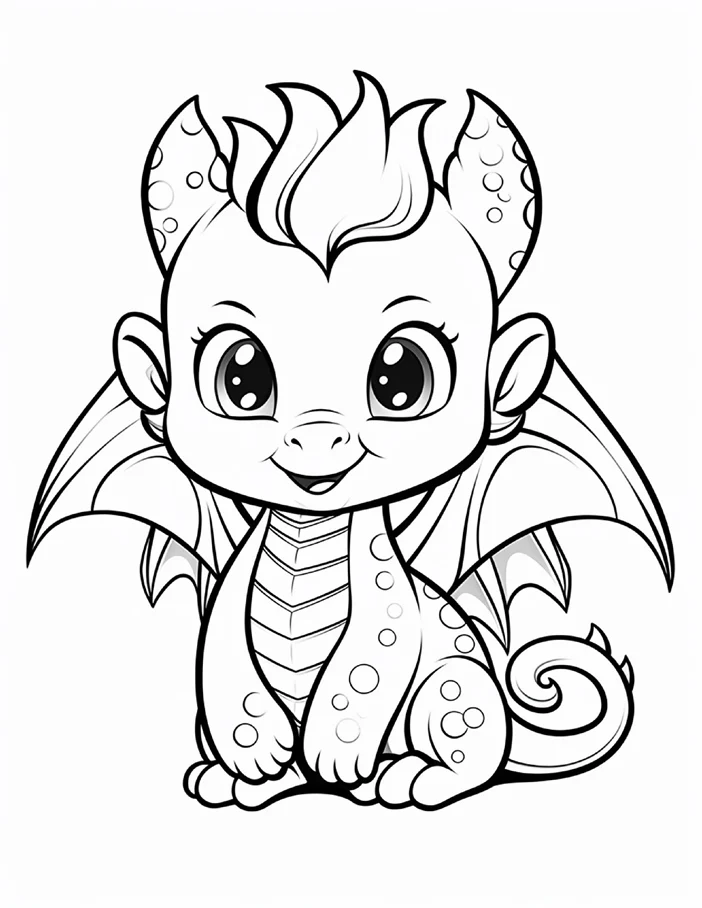 Desenhos de Dragão Fofinho para colorir 10