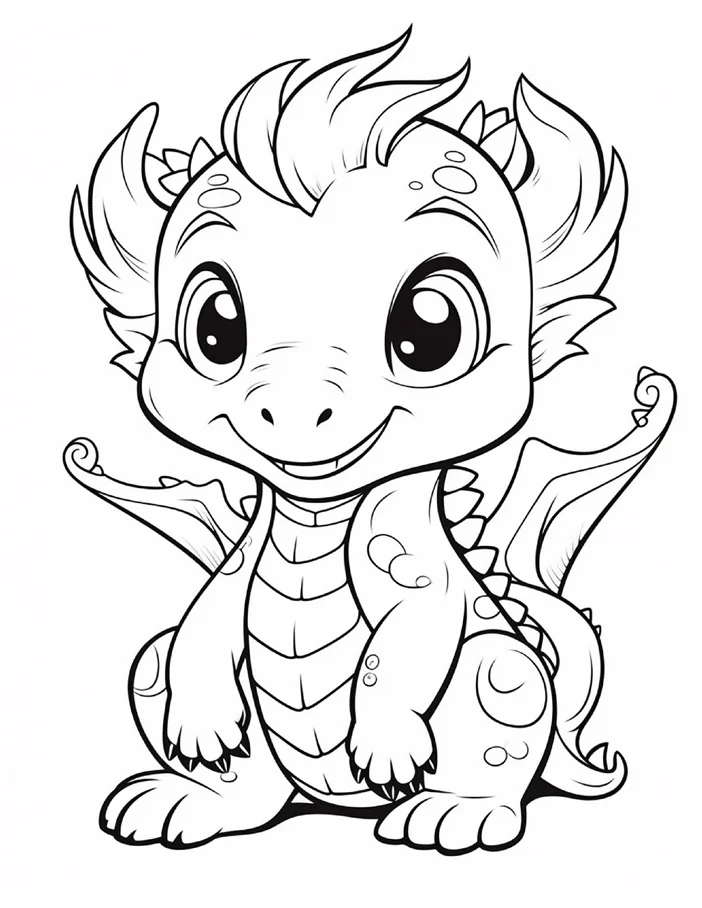 Desenhos de Dragão Fofinho para colorir 11