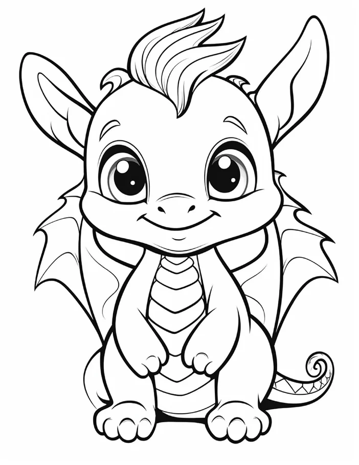 Desenhos de Dragão Fofinho para colorir 12