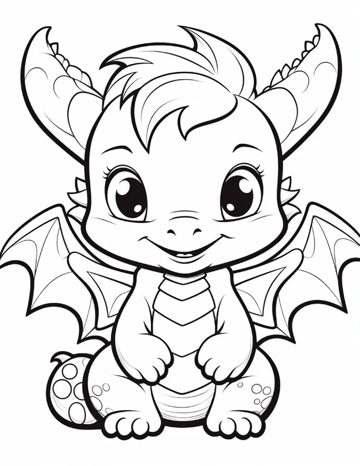 Desenhos de Dragão Fofinho para colorir 13