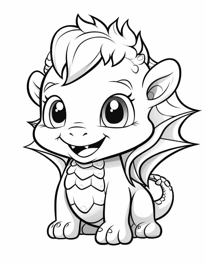 Desenhos de Dragão Fofinho para colorir 14