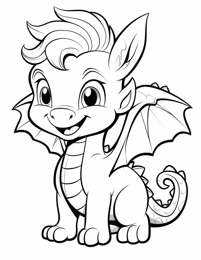 Desenhos de Dragão Fofinho para colorir 15