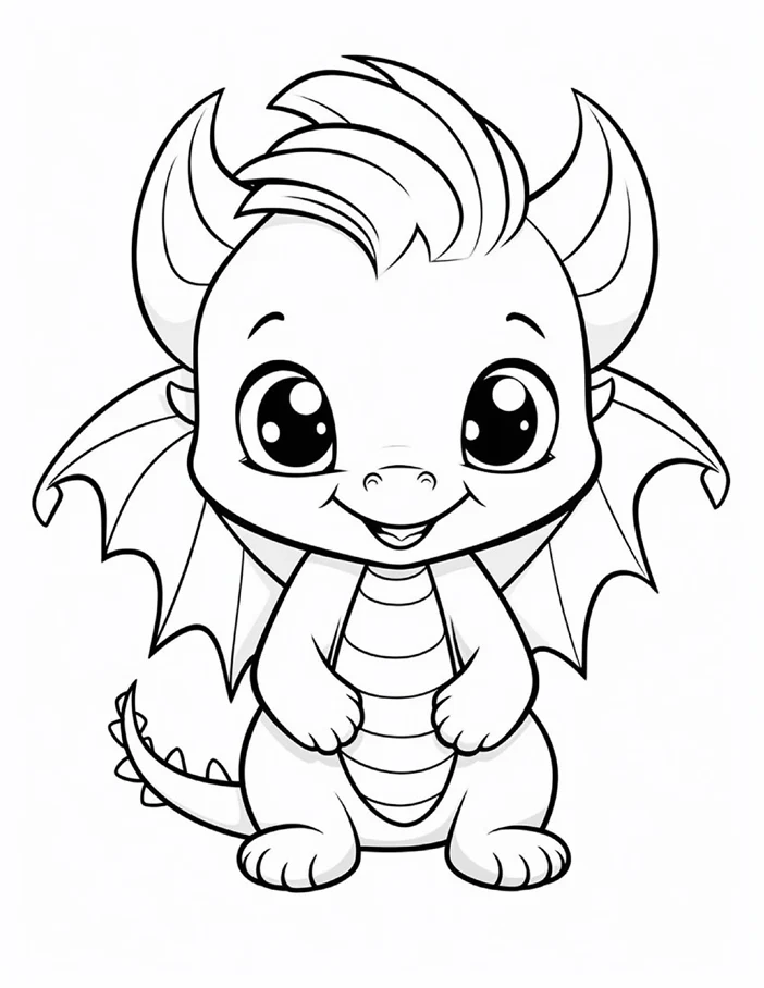 Desenhos de Dragão Fofinho para colorir 16