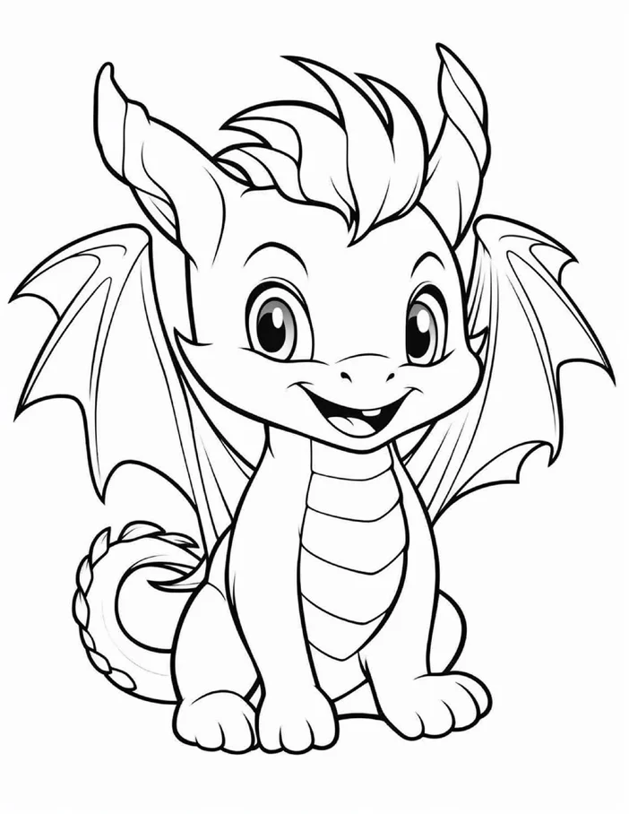 Desenhos de Dragão Fofinho para colorir 17