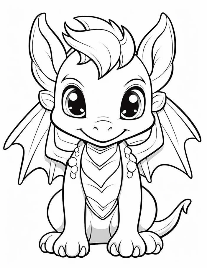Desenhos de Dragão Fofinho para colorir 18