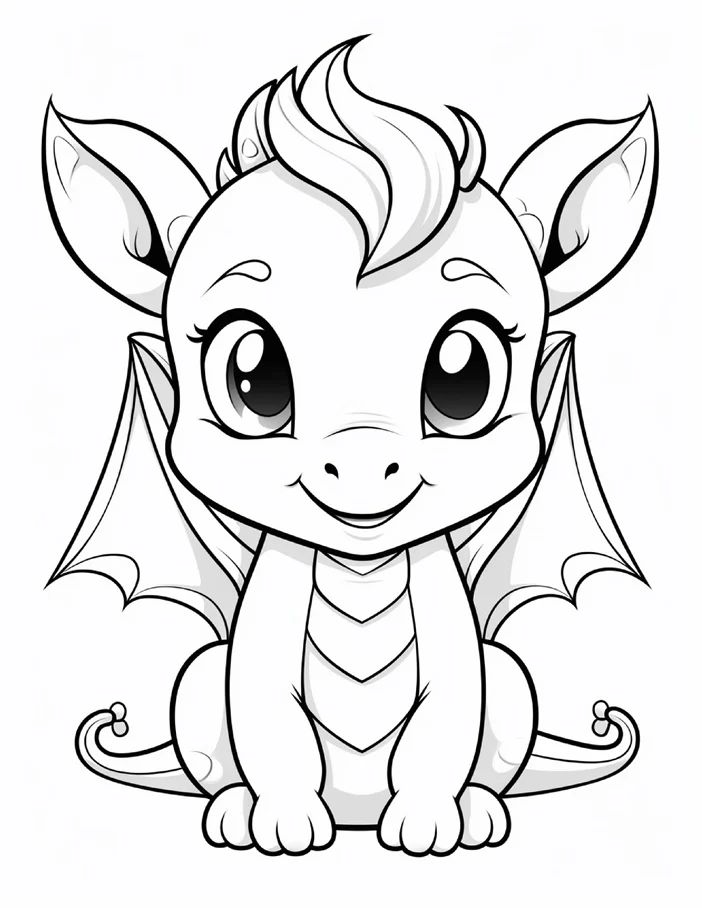 Desenhos de Dragão Fofinho para colorir 19