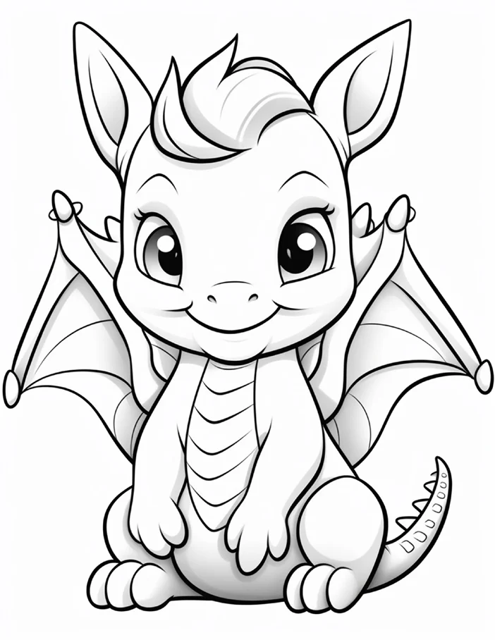 Desenhos de Dragão Fofinho para colorir 20