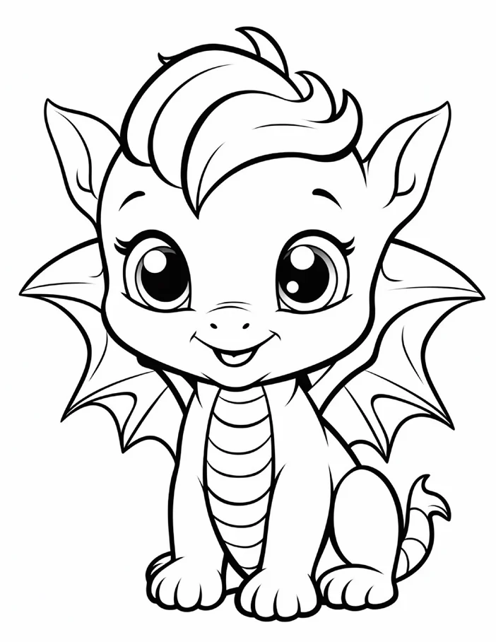 Desenhos de Dragão Fofinho para colorir 22