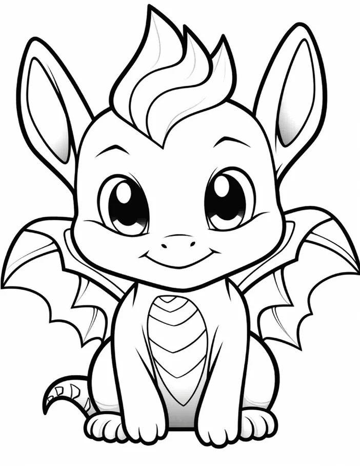 Desenhos de Dragão Fofinho para colorir 23