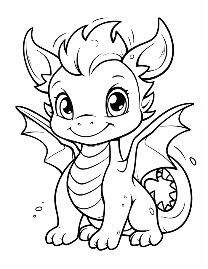 Desenhos de Dragão Fofinho para colorir 24