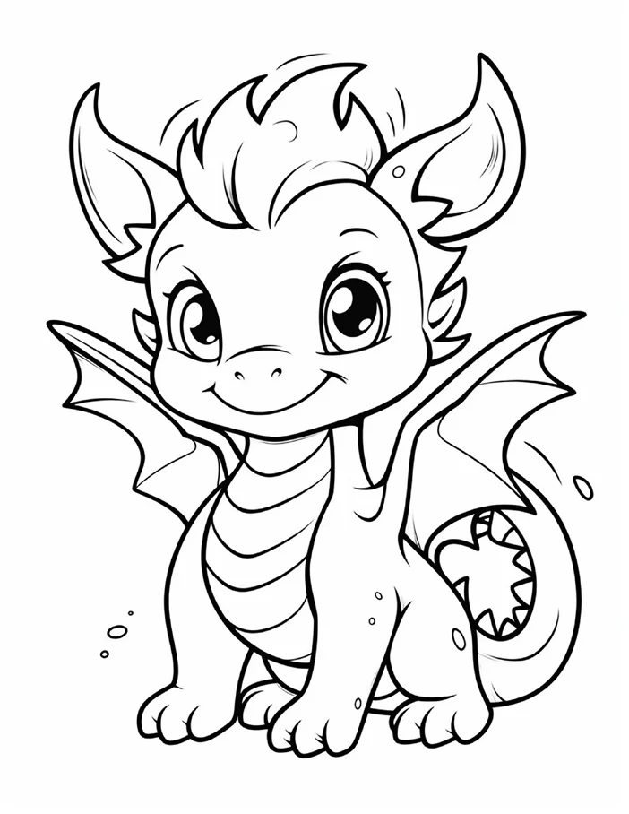 Desenhos de Dragão Fofinho para colorir 25