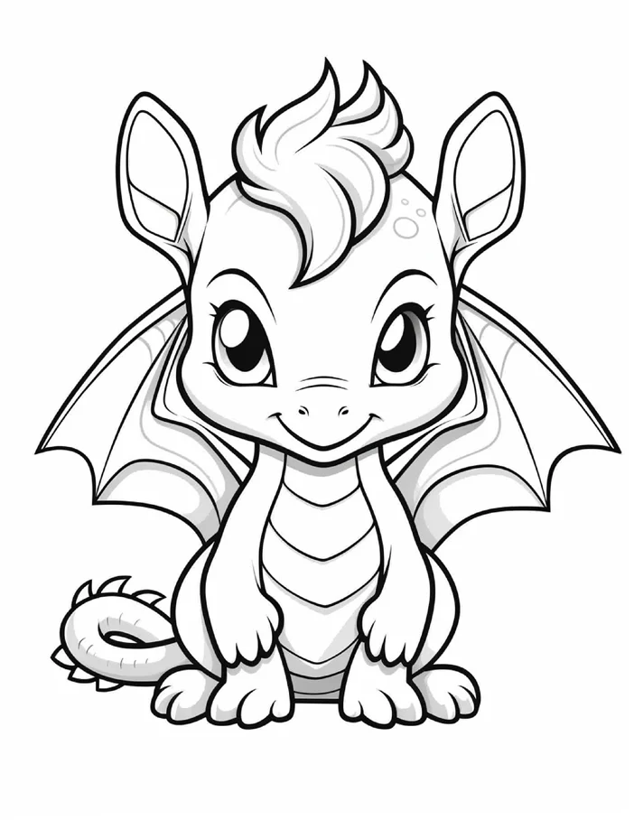 Desenhos de Dragão Fofinho para colorir 26