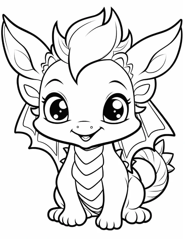 Desenhos de Dragão Fofinho para colorir 27