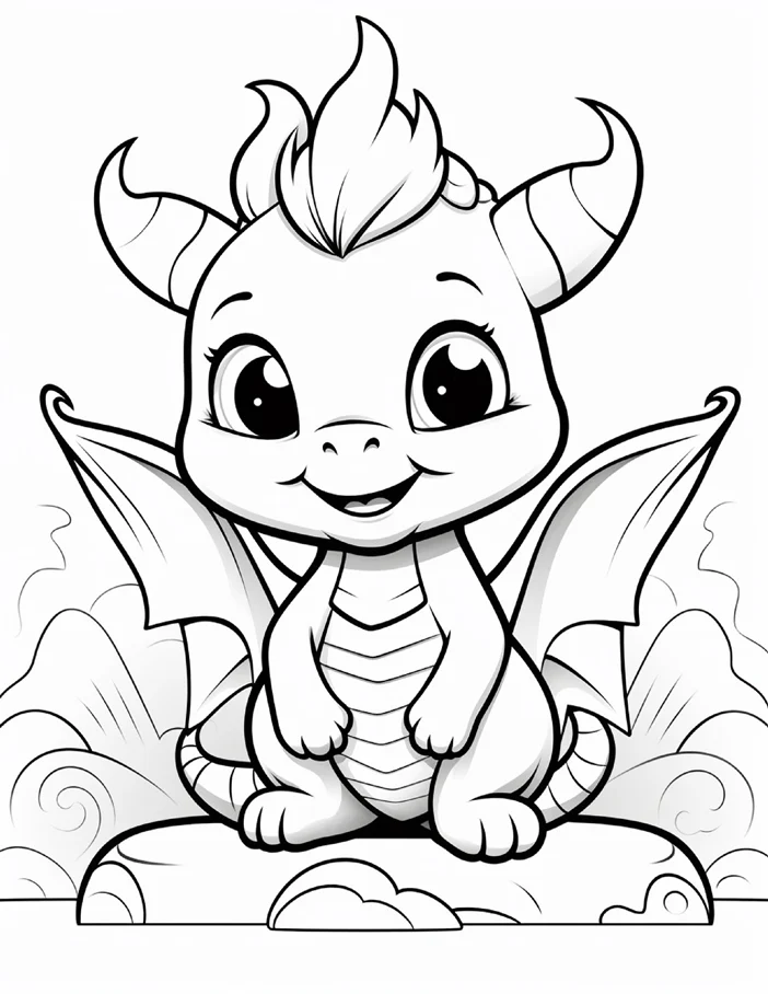 Desenhos de Dragão Fofinho para colorir 28