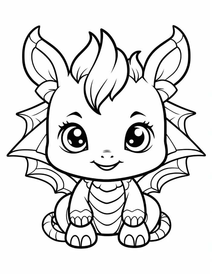 Desenhos de Dragão Fofinho para colorir 29