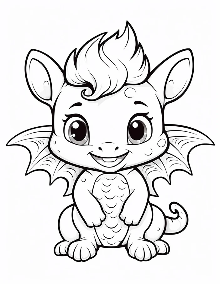 Desenhos de Dragão Fofinho para colorir 3