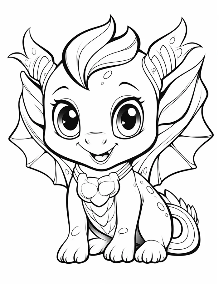 Desenhos de Dragão Fofinho para colorir 30