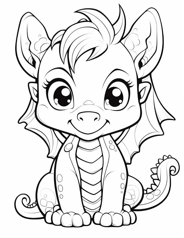 Desenhos de Dragão Fofinho para colorir 32