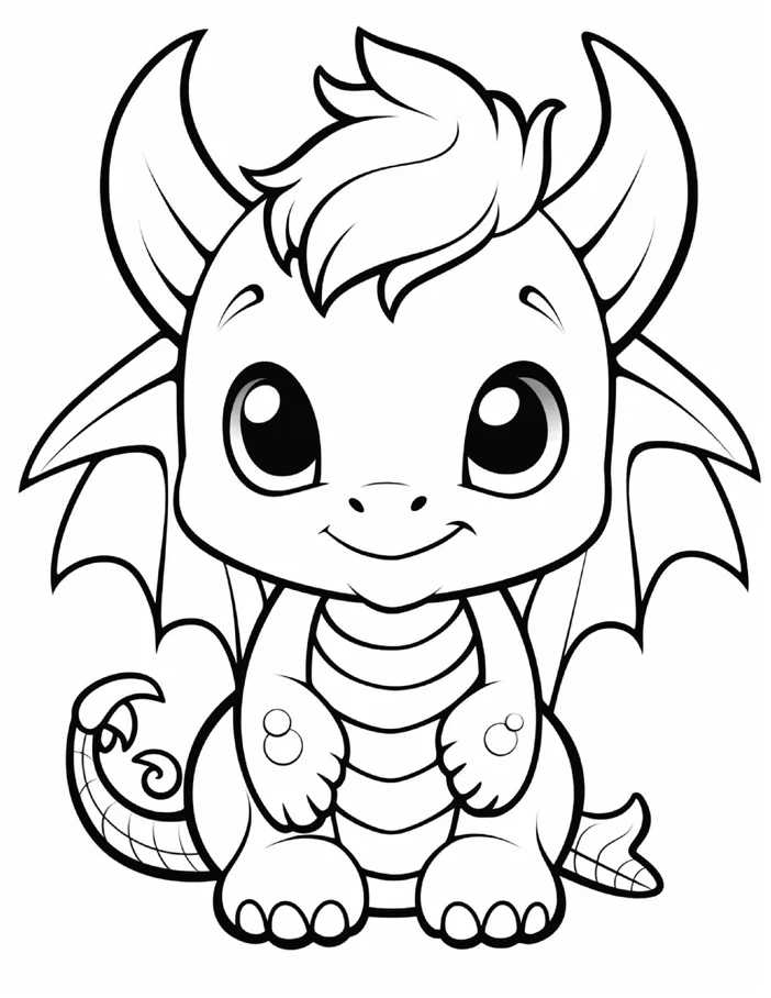 Desenhos de Dragão Fofinho para colorir 33