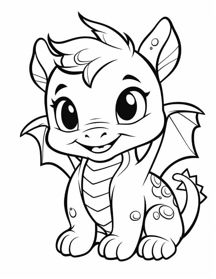 Desenhos de Dragão Fofinho para colorir 34