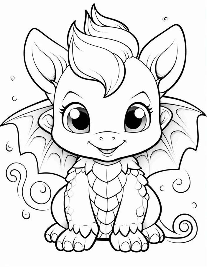 Desenhos de Dragão Fofinho para colorir 35