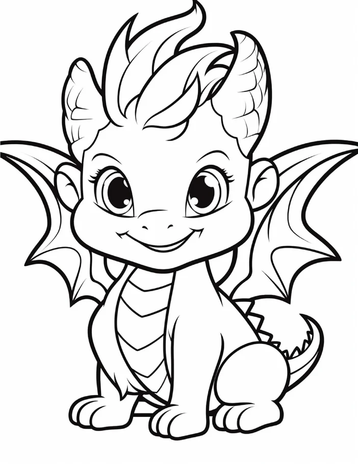 Desenhos de Dragão Fofinho para colorir 36
