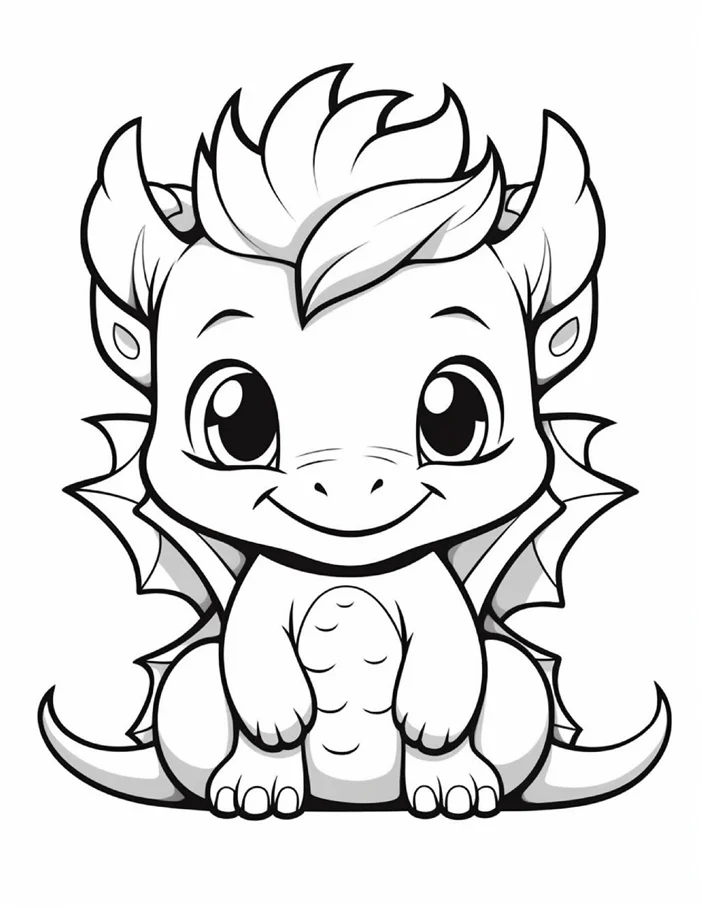 Desenhos de Dragão Fofinho para colorir 37