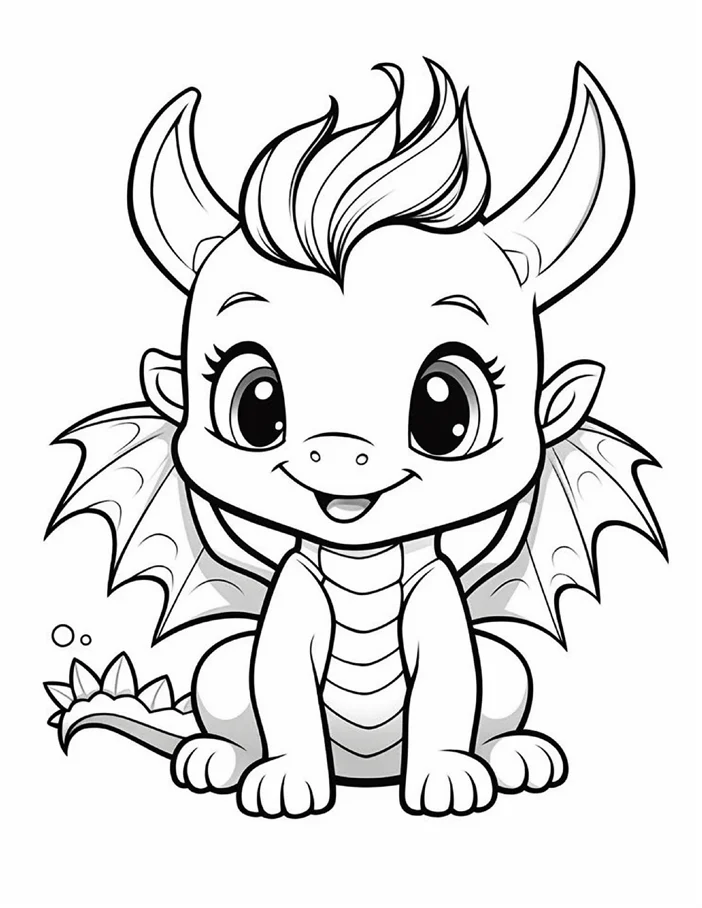 Desenhos de Dragão Fofinho para colorir 38