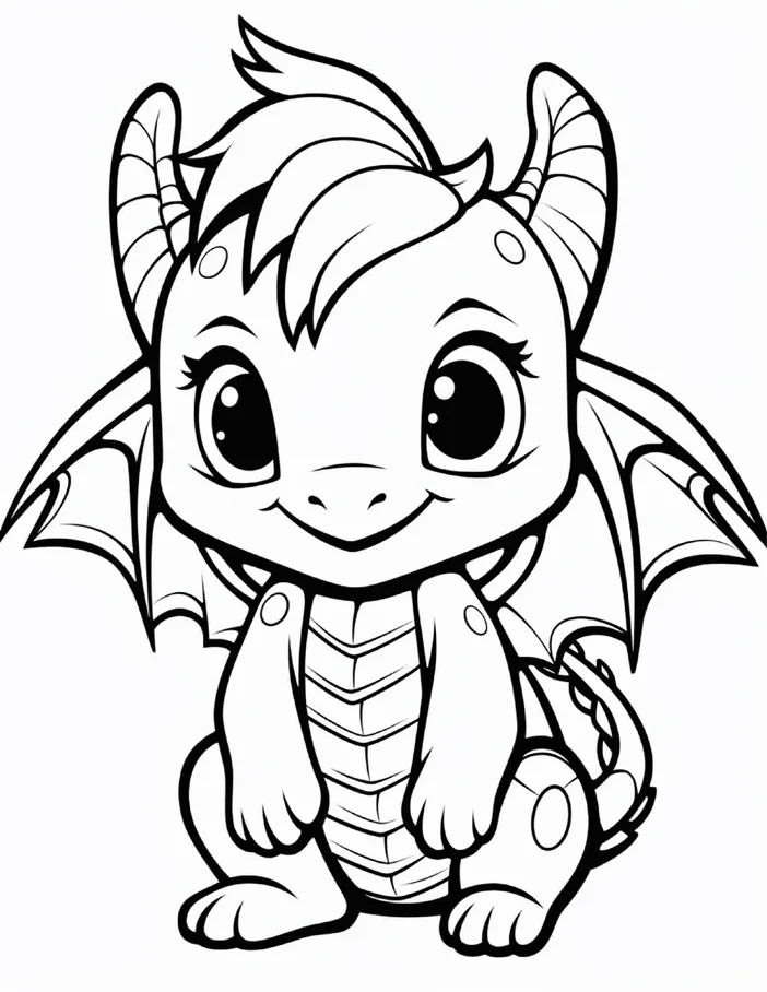 Desenhos de Dragão Fofinho para colorir 4