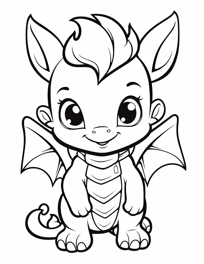 Desenhos de Dragão Fofinho para colorir 40