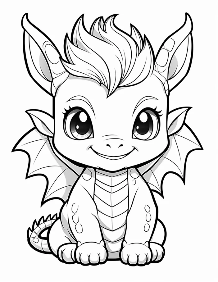 Desenhos de Dragão Fofinho para colorir 41