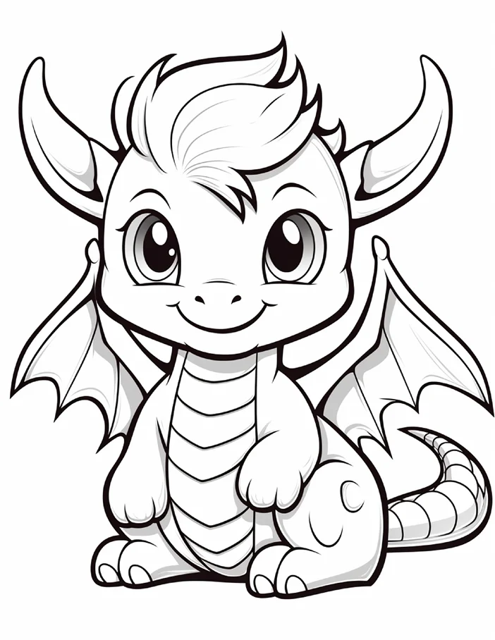 Desenhos de Dragão Fofinho para colorir 42