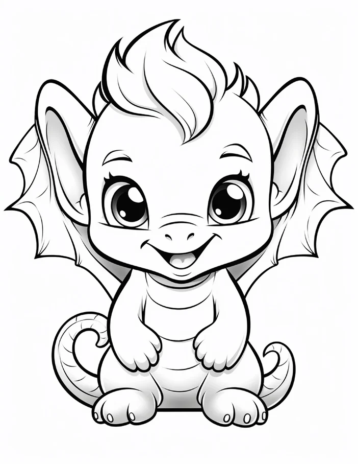 Desenhos de Dragão Fofinho para colorir 43