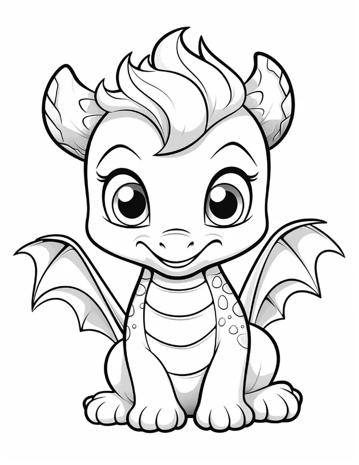 Desenhos de Dragão Fofinho para colorir 44