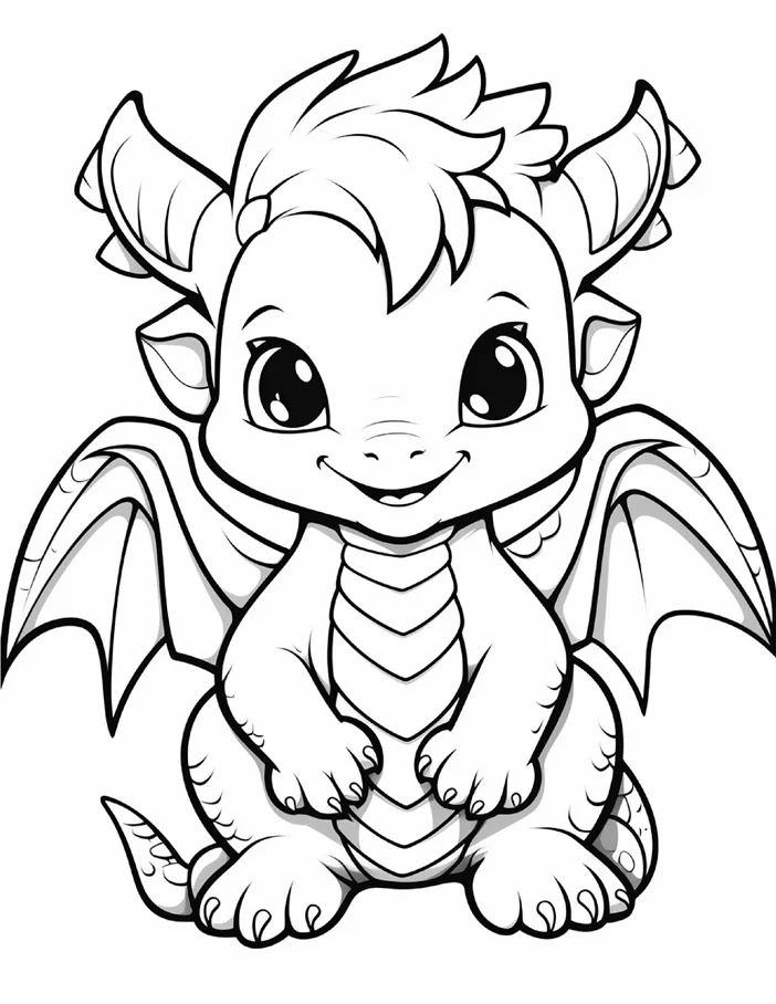 Desenhos de Dragão Fofinho para colorir 45