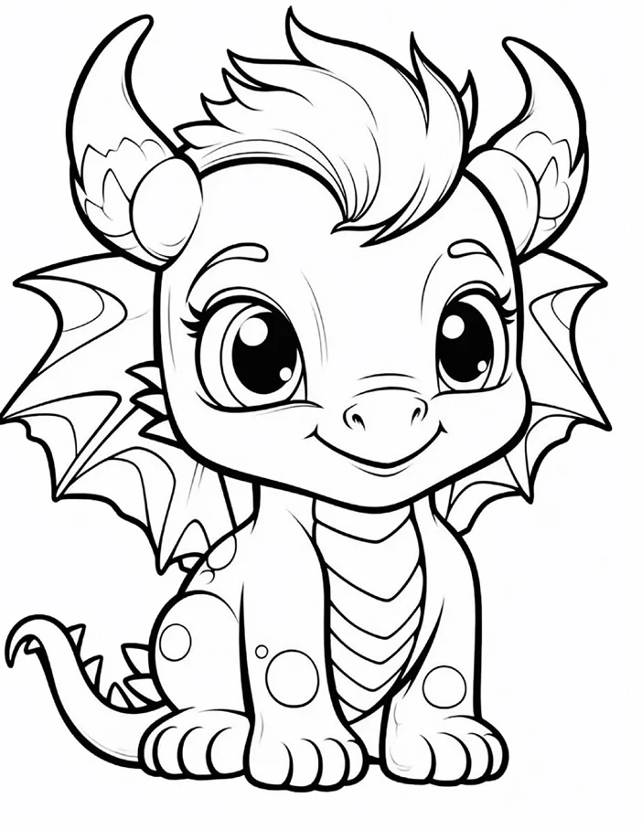 Desenhos de Dragão Fofinho para colorir 46