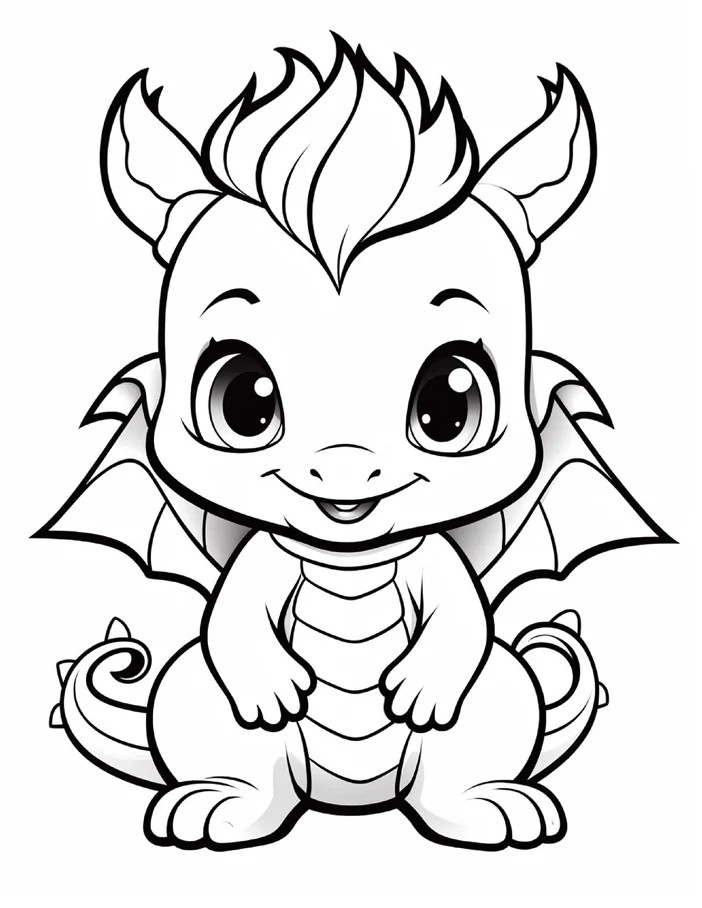 Desenhos de Dragão Fofinho para colorir 47