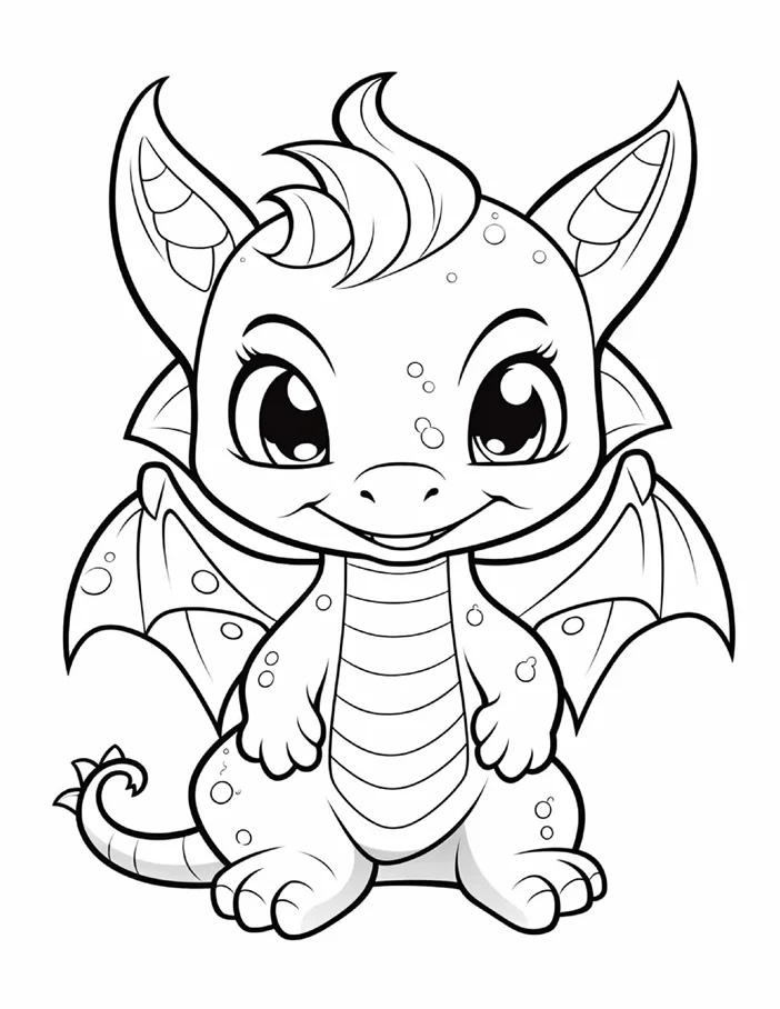 Desenhos de Dragão Fofinho para colorir 48